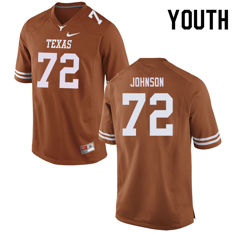 Youth #72 Tyler Johnson Texas Longhorns College Football Jerseys Sale-Orange